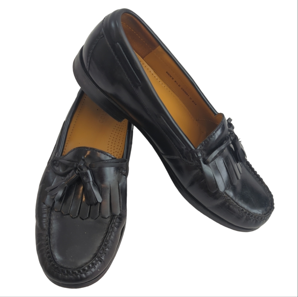 Cole Haan Pinch Shawl Bow II black leather loafers, shoes, CO2691, men's 9.5 D